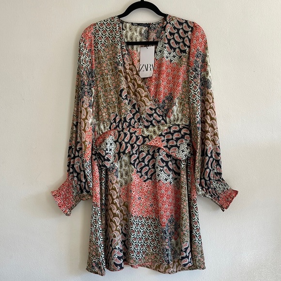Zara NWT Multicolor Mini Dress - Size Medium - Picture 9 of 14
